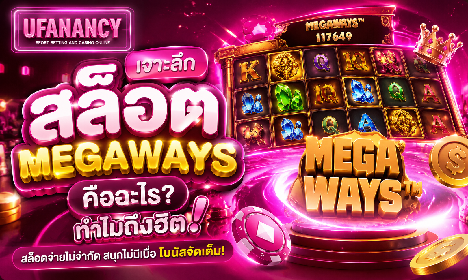 เจาะลึก สล็อต Megaways คืออะไร? ทำไมถึงฮิต UFANANCY