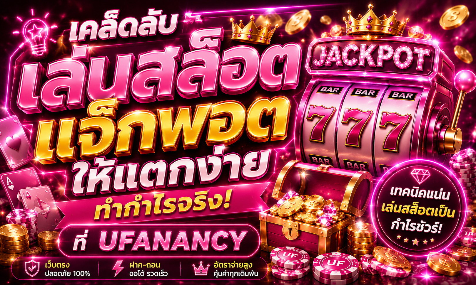 เคล็ดลับเล่นสล็อตแจ็กพอตให้แตกง่าย ทำกำไรจริงที่ UFANANCY